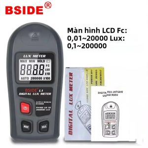Máy Đo Độ Sáng Kỹ Thuật Số BSIDE L1 200000 Lux FC Máy Đo Độ Sáng Máy Đo Quang Độ Chính Xác Cao Máy Kiểm Tra Ánh Sáng Màn Hình LCD Chuyên Nghiệp
