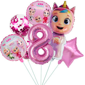 Crying Babiesed Birthday Party Decorations Cartoon Balloons Plate Banner Tableware Set for Baby Shower Party Favors Girls Gifts