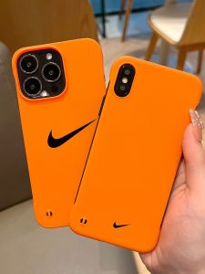 Ốp Lưng Điện Thoại Không Viền Màu Cam Cho iPhone 15 pro Max Apple 12  Ốp Lưng Cứng XS Max Dành Cho Nam Và Nữ 14 Bao Phủ Nửa Máy Ảnh 13 Lỗ Lớn
