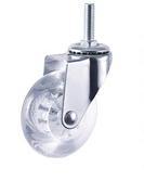 4Pcs 1.5 Inch M8x15mm Screw Caster Wheels | Clear Crystal PU Polyurethane Universal Casters for Display Cabinets Baby Cots