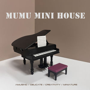 Miniature Vertical Piano Toy Dollhouse Simulation Plaything Home Furnishing Model BJD Dollhouse Accessories Collectible Item