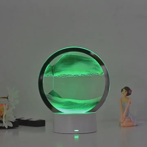 Moving Sand Art Picture 3D Deep Sea Sandscape in Motion Display Flowing Sand Frame Mobile Sand Painting Colorful LED Quicksand Lamp Home Office Desktop Decor Art Toys Relaxing Gifts
