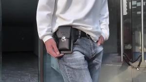 Men Leather Wallet Phone Purse Card Holder Handcarry Clutchesd Waist Bag Belt Leather Purse Props Loop Holster Phone Outdoor Vintage Wallet