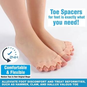 2Pcs Silicone Toe Separator with Overlapping Toes - Thumb Cyst Orthosis Toe Alignment Orthosis