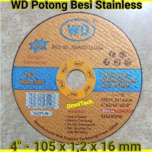 Mata Gerinda Gurinda WD Orange Oranye Potong Besi Stainless Steel 4" Tipis 105 x 12 x 16 mm 4x1