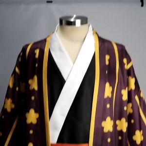 Anime One Piece Trafalgar Law Cosplay Costume Cloak Robe Wano Country Kimono Outfit For Law Cosplay and Halloween Party