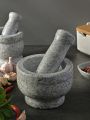 Natural Stone Garlic Smasher Pestle And Mortar Herb Grinder Home Use Garlic Mortar Peeler Press for Grinding Garlic Paste. 
