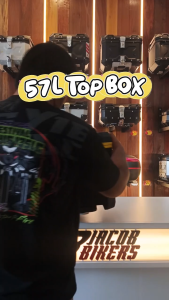 Universal Motorcycle 57L ABS Top Box [Free Base Plate + Inner Cushion Pads] | Delivery Box | Black