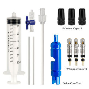 Bike Tubeless Tire Liquid Injection Tool 60ML Syringe MTB Road Bicycle Tire Fluid Injection Tool Presta Valve Core Removal Tool