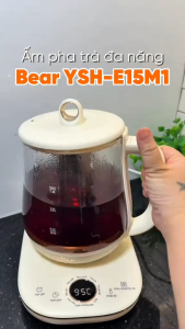 Ấm Pha Trà Siêu Tốc Bear YSH-E15M1 - 1.5L 800W - Giữ Nhiệt Lâu Lõi Inox - BH 18 Tháng - Minh Việt