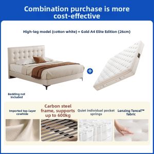 Italian Leather Storage Bed for Master Room