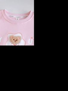 เสื้อสเวตเตอร์เด็กผู้หญิงเสื้อคอกลมสไตล์เกาหลีใส่ออกไปข้างนอกแบบใหม่เสื้อสเวตเตอร์ลูกไม้