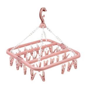 Móc Phơi Đồ Gấp Gọn Đa Năng Chống Gió Với 32 Kẹp Nhựa Dùng Trong Gia Đình