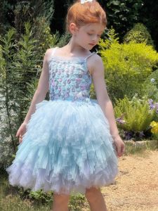 Princess Style Glittery Fluffy Summer Tank Top Dress