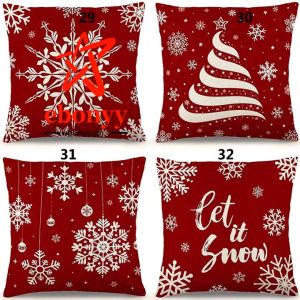 【COD】New Christmas Pillowcase Cute Home Cushion Cover Soft Square Throw Pillow Case Fluffy