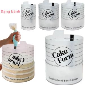 Khuôn Làm Bánh Tròn Có Thể Điều Chỉnh Bằng Acrylic Có Thể Thu Gọn Làm Bánh Fondant Mousse Dụng Cụ Làm Bánh Tự Làm Thân Thiện Với Môi Trường