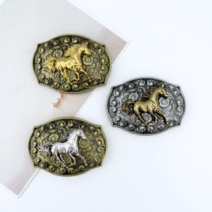 1 Waist Retro Western Style Zinc Alloy Exquisite Pattern Horse Waist Belt Buckle Accessory