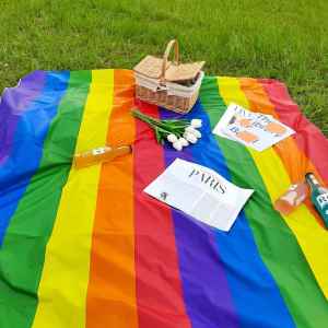 Rainbow Disposable Tablecloth Picnic Blanket Outdoor Camping Waterproof Birthday Dot Pattern Tablecloth Outdoor Dining Utensils