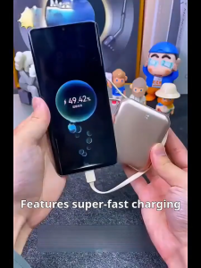 3C Certified Mini Portable Charger with Built-In Cable 120W Super Fast Charging Compact Power Bank