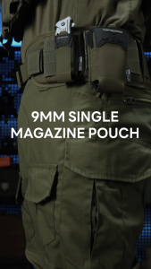 TOPTACPRO Tactical Pouch 9MM Single Mag Holder Cordura LSR MOLLE Strap with PVC Adhesive Seal Tactical Pouch 8536