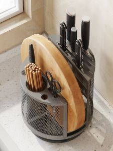 Multipurpose Kitchen Knife and Chopping Board Organizer Stainless Steel