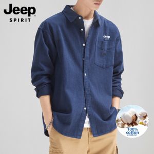 JEEP SPIRIT | Áo Sơ Mi Dễ Thương Mùa Thu Bông Cotton Rộng Rãi