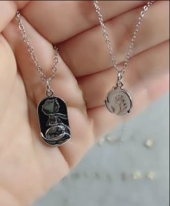 Kemstone A Solemn Pledge of Love Starry Sky Mountains Silver Gold Plated Pendant Necklace Womens Couple Mens Jewelry