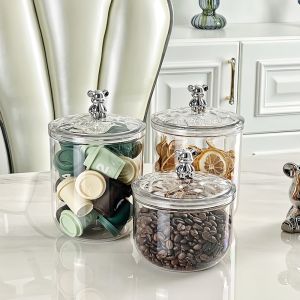 Plastic Storage Jars Clear Food Storage Containers with Airtight Kitchen Canisters Food Dispensers