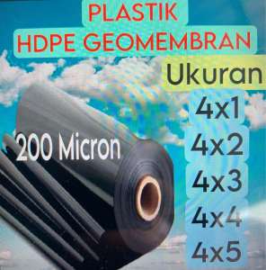 Plastik hdpe geomembran 200 micron berbagai macam ukuran ( Terpal Tambak & kolam ikan )