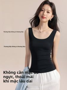 MiiOW | Áo ba lỗ không tay nữ mùa xuân hè mới che mông chống hở hang áo lót có đệm ngực ngoài trời áo vest không tay