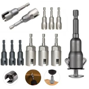 Natural Slotted Butterfly Hole Socket Wrench 80mm 65mm Hexagonal Handle Electric Screwdriver Wing Nut Socket Tool