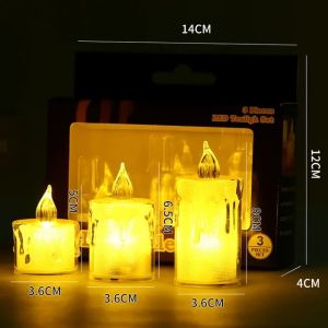 Ready! Lilin Elektrik LED Elektronik Crystal Candle Lamp Style Meleleh Aesthetic Candle Smokeless Natal Lampu Tidur Hiasan Kamar Baterai Elektrik Api Bergoyang Lampu Tears Nightlamp