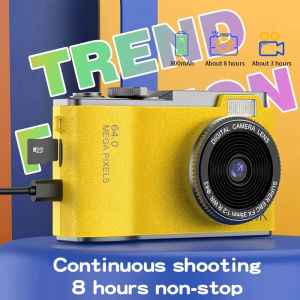 Portable Digital Camera 4K HD Kid Camera Front and Rear Dual Cameras 48MP Autofocus 2.4 inch Retro Fashion CCD Video Camcorder