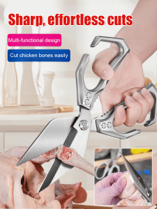 Chicken Bone Scissors Household Kitchen Scissors Strong Bone Cutting Vegetable Food Scissors Stainless Steel Chicken Bone Scisso