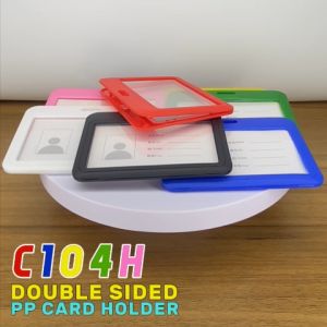 MP00 Double Sided PP Card Holder C104 Horizontal ID Card Holder