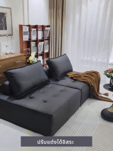 TableTrove โซฟาหนังบล็อกเต้าหู้เทคโนโลยีผ้าโซฟาขนาดเล็กโซฟาบล็อกเต้าหู้คนดังอินเทอร์เน็ตโซฟาห้องนั่งเล่นใหม่เก้าอี้พักผ่อนพื้นเล็ก