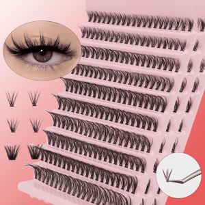 ขนตา 8-16 มม.200 PCS Cluster Lashes ธรรมชาติดูผสมถาด DIY Eyelash EXTENSION Volume Lash กลุ่มขนตา 40 P