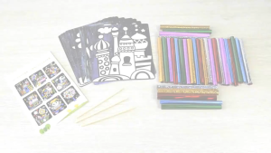 12Pcs Kids Magic Transfer Colorful Sticker Painting Kit Children Creative DIY Foil Painting Art Set Early Educational Learning Drawing Toy Christmas Birthday Gifts