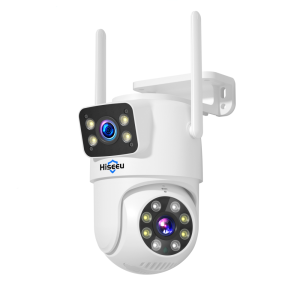 Camera IP PTZ Wifi Hiseeu 6MP Hai Ống Kính Zoom Kỹ Thuật Số 5X Màu Trắng Giám Sát CCTV Trong Nhà Ngoài Trời Tự Động Theo Dõi Hệ Thống Không Dây