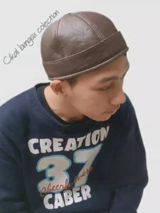 Promo peci UAS kulit domba aslii untuk anak anak dan dewasa - peci mikita kulit - peci engko