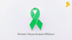 THE PIN EMPIRE Green Ribbon Double-Sided 3D Enamel Lapel Pin Collar Pin