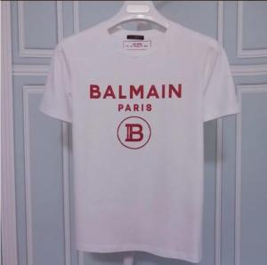 Original BALMAIN PARIS Summer Mens and Womens Cotton Round Neck Short-sleeved T-shirt Star With The Same Paragraph Dilireba Sports Casual Tshirt Top