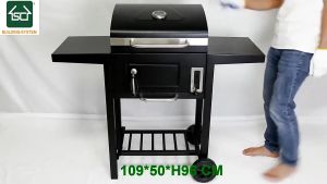 BBQ Grill Charcoal Stove BBQ Griller Outdoor 8 - 10 People Cooking Oven Thermometer Portable Barbecue Grills Family Party Griller Barbecue Charcoal Indoor Classic Barbeque Luxury With Cover Grill Stove Large grills for family meals