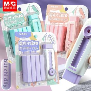Bộ Tẩy Bút Chì Kéo Đẩy M&G Dành Cho Học Sinh Bộ Tẩy Cao Su Ít Bụi Không Đánh Dấu Cho Đồ Dùng Học Tập Vẽ & Nghệ Thuật 1 + 4 Gói
