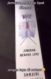 COD SHENAR Rak Jemuran 24 Klip dan 16 cabang Jemuran Handuk Baju Bayi Celana Dalam Stainless Steel