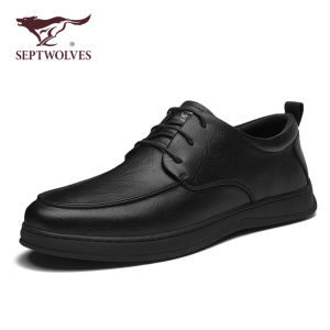 Septwolves Versatile Mens Shoes 2025 New Winter Casual Business Formal Black Heightening British Style Leather Shoes Men