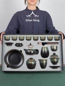 SIFANGTING | High-Quality Chinese Ceramic Gaiwan Tea Set for Office and Home Use