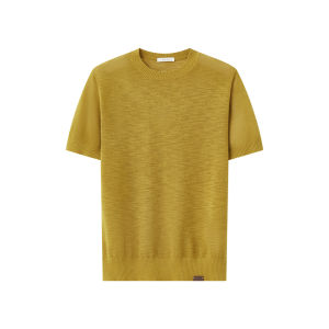 Áo Thun Dệt Kim Tay Ngắn Cổ Tròn Dáng Ôm Vừa Vặn OPICLOTH/OPIC Áo Thun Cotton Thoáng Khí Thường Ngày Mùa Hè Cho Nam