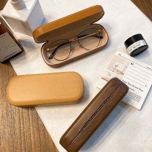 IVY Wood Grain Brushed Pu Sunglasses Optical Glasses Box Simple And Fashionable Pressure Proof Box Eyeglass Case Glasses Case