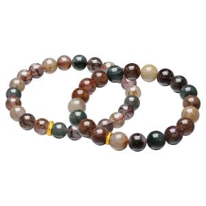 Lucky Gold Bead Bracelet Colorful Gemstone